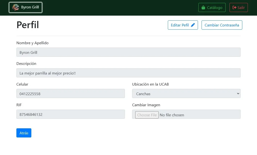 Admin profile