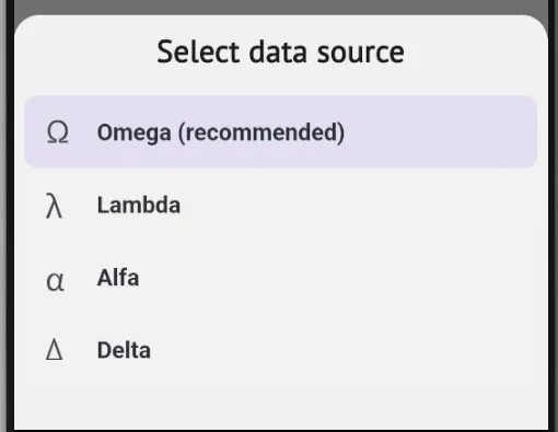 API backend selector on login
