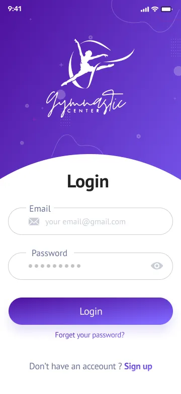 Login screen