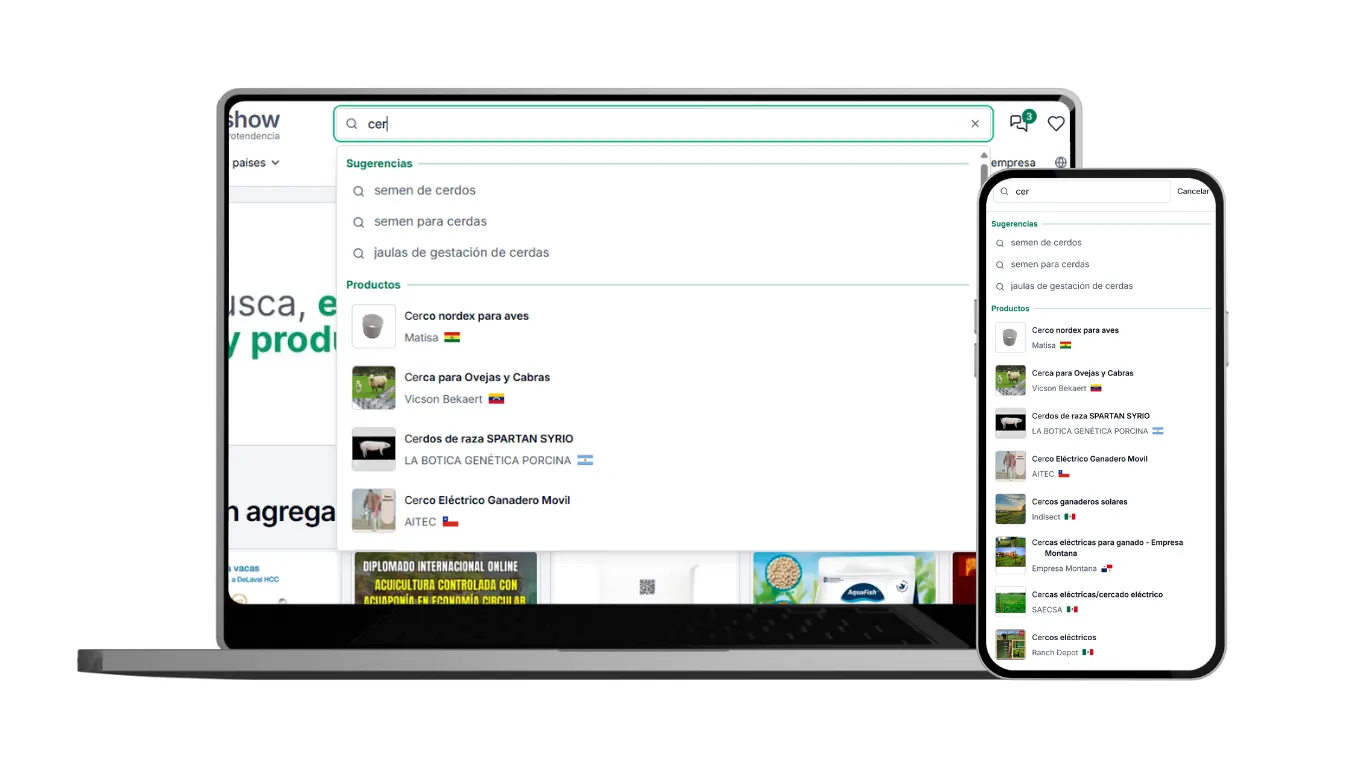 Agroshow search and autocomplete